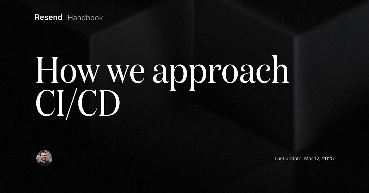 How we approach CI/CD