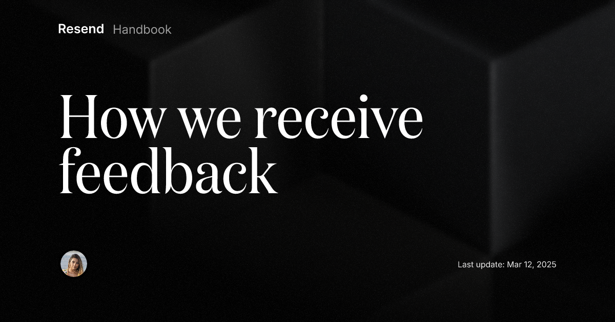 How we receive feedback